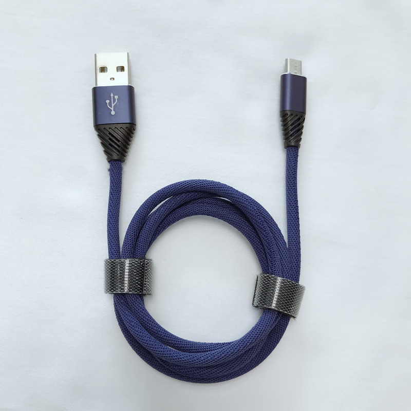 Punottu nopeasti ladattava pyöreä alumiinikotelo Flex-taivuttava USB-datakaapeli mikro-USB: lle, tyyppi C, iPhonen salaman lataus ja synkronointi